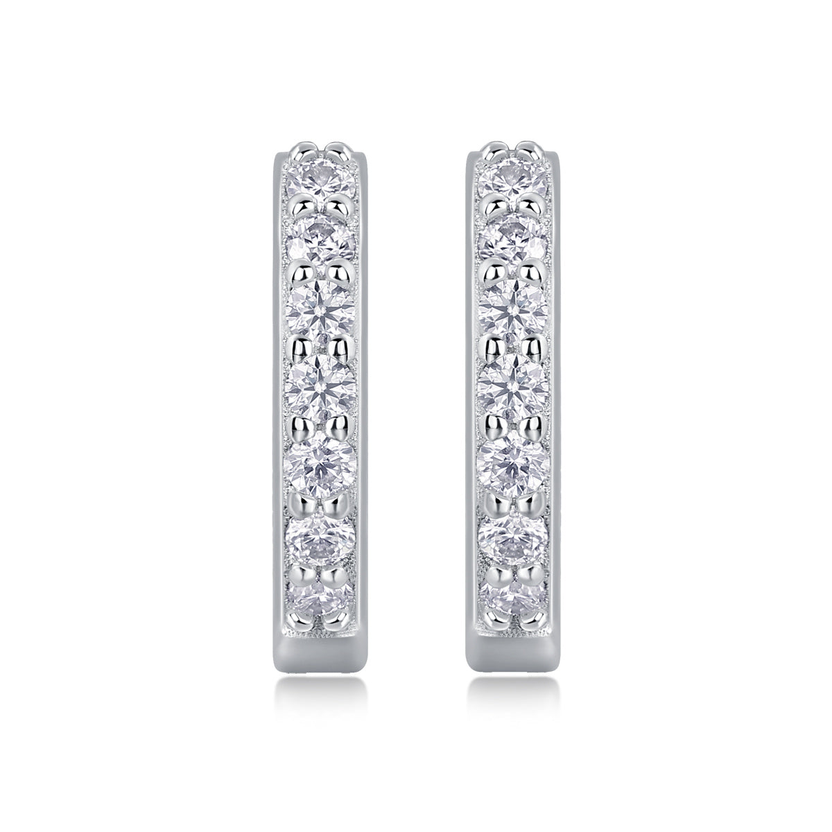 Moiselle Glow Pavé Moissanite Hoop Earrings – 925 Sterling Silver – Glam Evening Jewelry