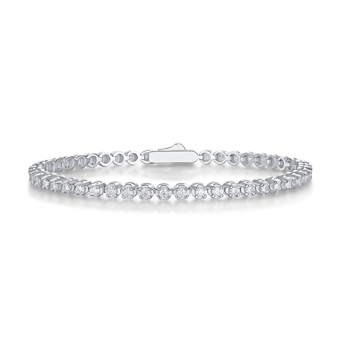 Moiselle Starlight Moissanite Tennis Bracelet – 3 MM Stones, 925 Sterling Silver – Special Occasion Luxury