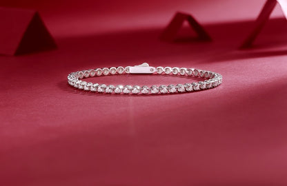 Moiselle Starlight Moissanite Tennis Bracelet – 3 MM Stones, 925 Sterling Silver – Special Occasion Luxury