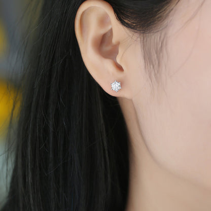 Moiselle Moissanite Stud Earrings – Round Cut – 925 Sterling Silver – Everyday Sparkle