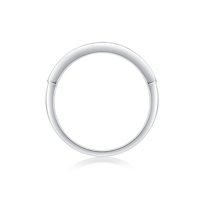 Moiselle Radiance Half‑Pavé Moissanite Ring – 2 CT Total, 925 Sterling Silver – Stackable Everyday Band